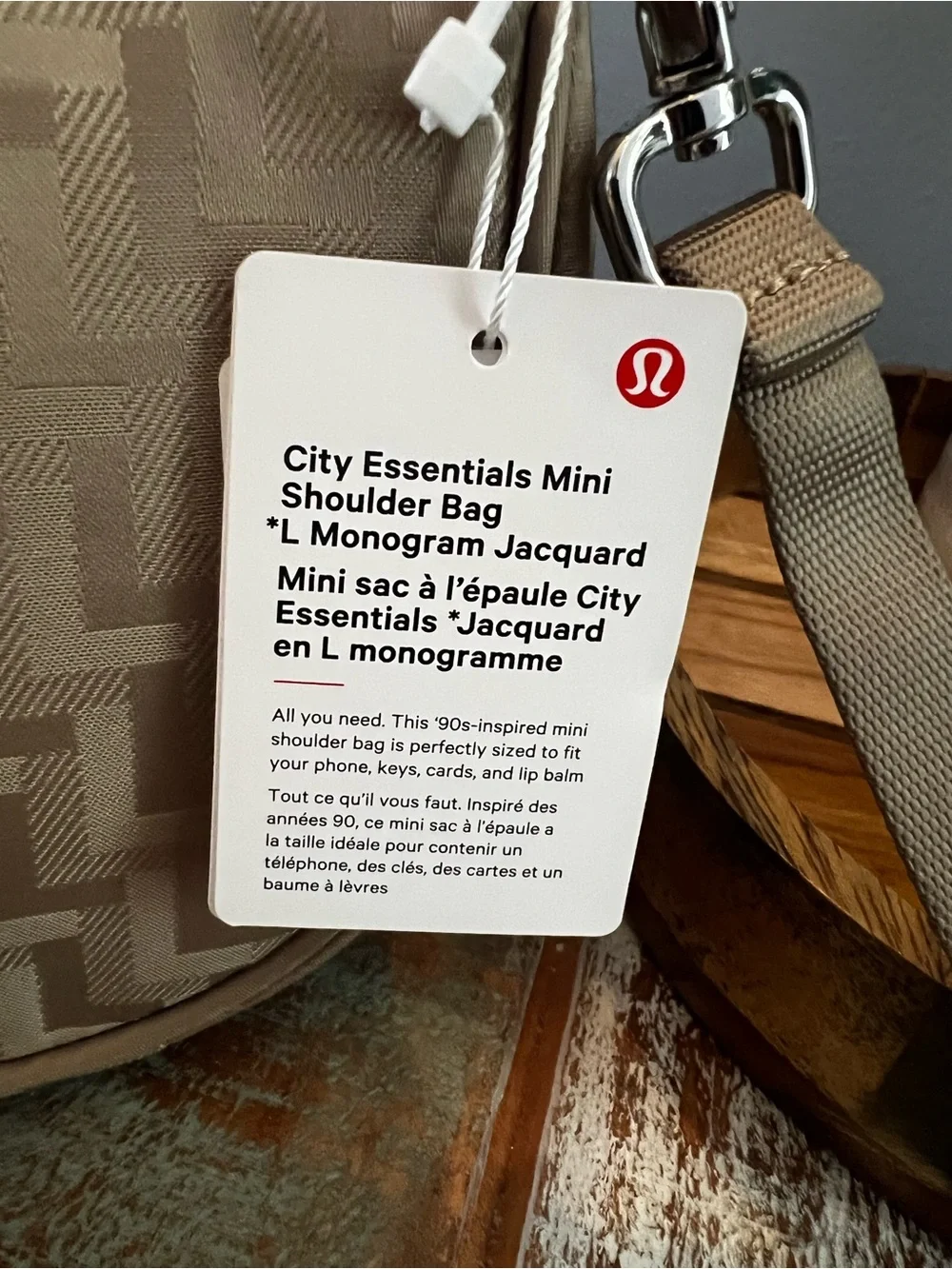 NWT Lululemon City Essentials Mini Shoulder Bag L Monogram Jacquard Crossbody